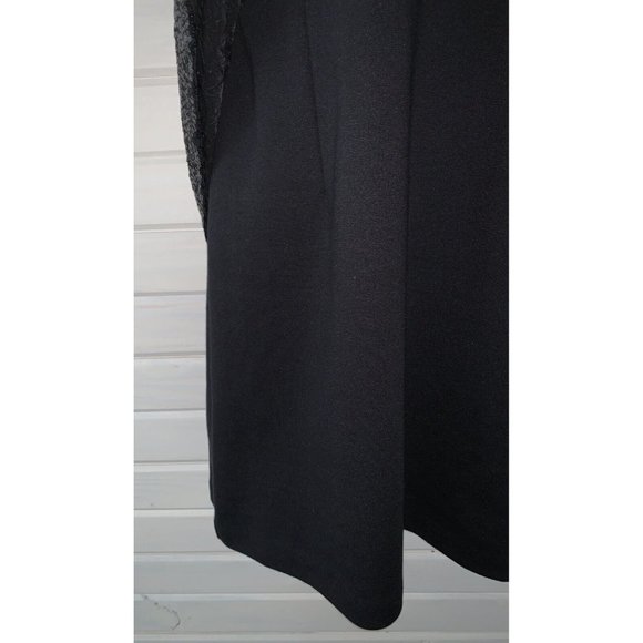 KENSIE Sz MEDIUM Black Sequined Mixed Media Peplum Dress Sleeveless Women's EUC - Picture 5 of 10